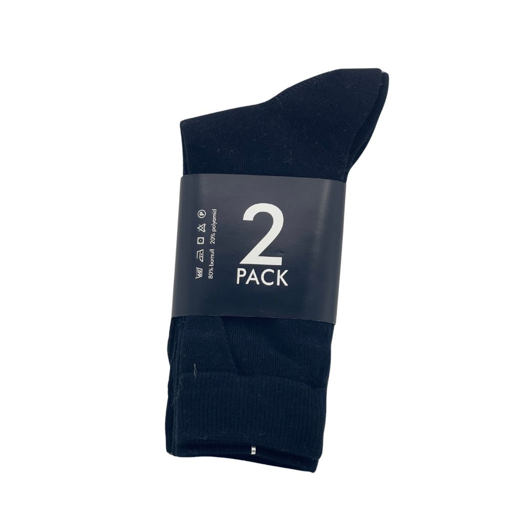 Tunn Bomullsstrumpa Barn 2-pack Svart