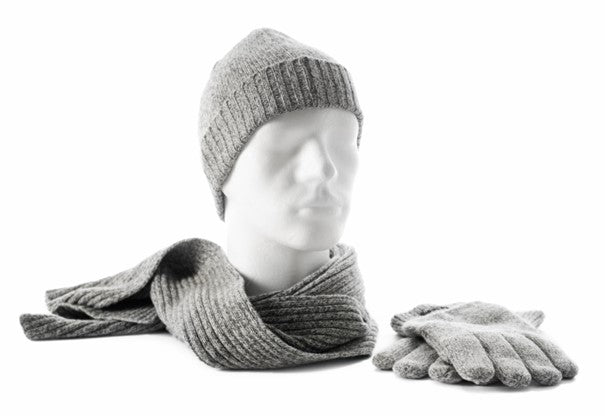 Mössa/Halsduk/Vantar Ull/Acryl Gråmelerad