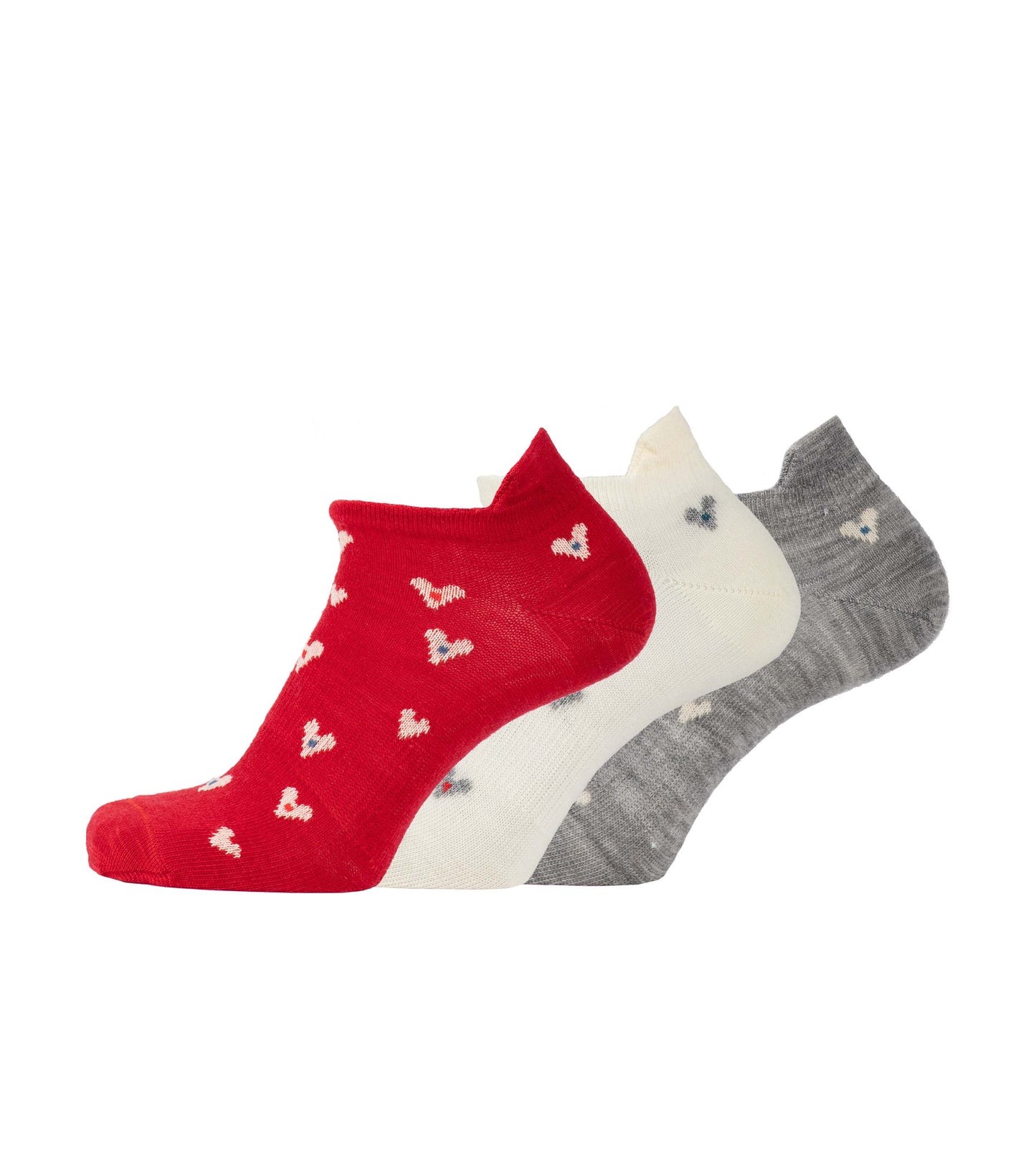 Small Heart Ankel Ullstrumpa Röd