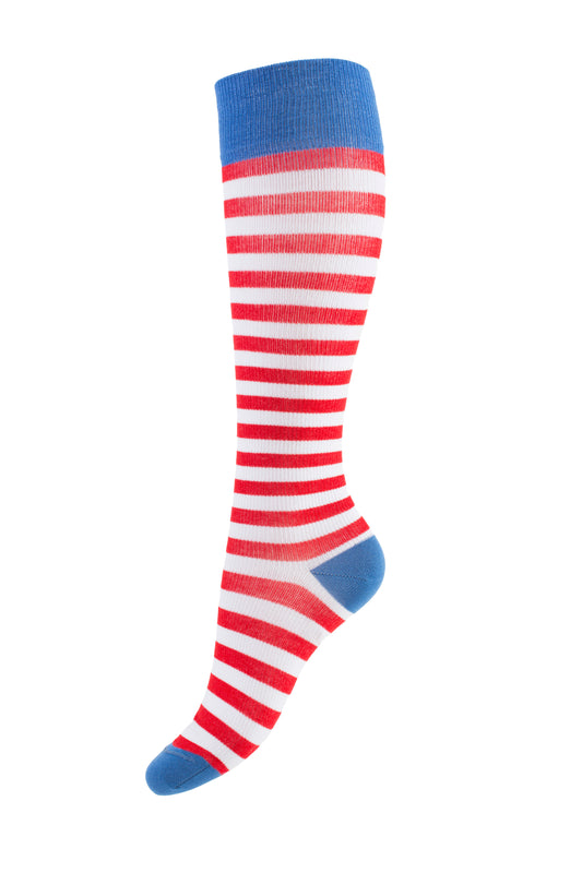 Stödstrumpa Lucky Stripe  Röd&Vit
